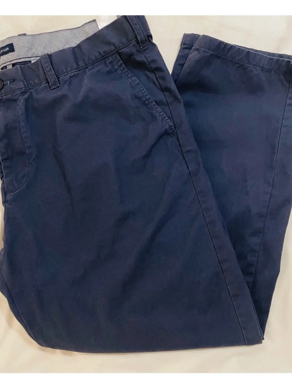 Tommy Hilfiger Navy Blue Cotton Chinos